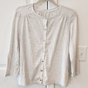 Lands' End Women's Soft Gray Button-Down Shirt